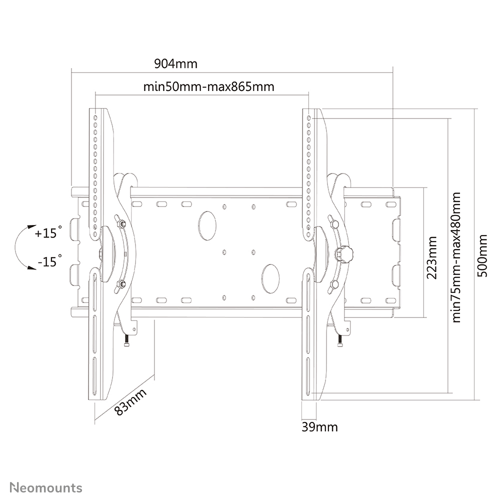 Neomounts PLASMA-W200BLACK TV mount wall 37-85" - tiltable